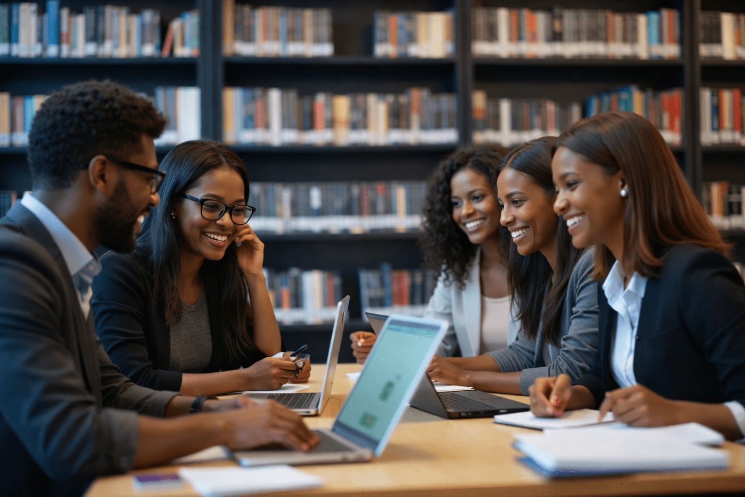 Accounting students studying together